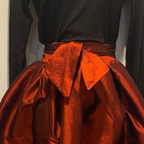 EUC Blue S Blood Red High Low Waist Skirt - Picture 3 of 7